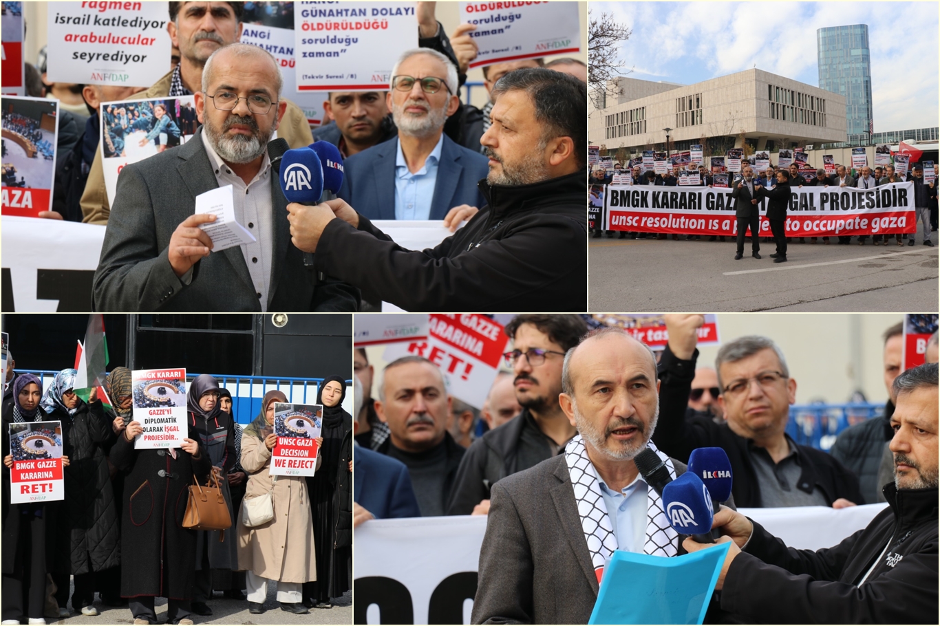 Ankara’da ABD Büyükelçiliği önünde Gazze için protesto: “BMGK’nın Gazze Kararına İtiraz Ediyoruz”