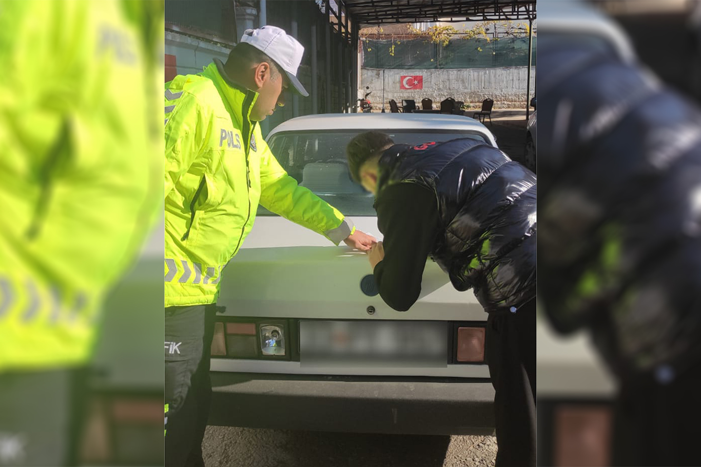 Aracında 'cinayet mamo' yazısı bulunan sürücü cezalandırıldı