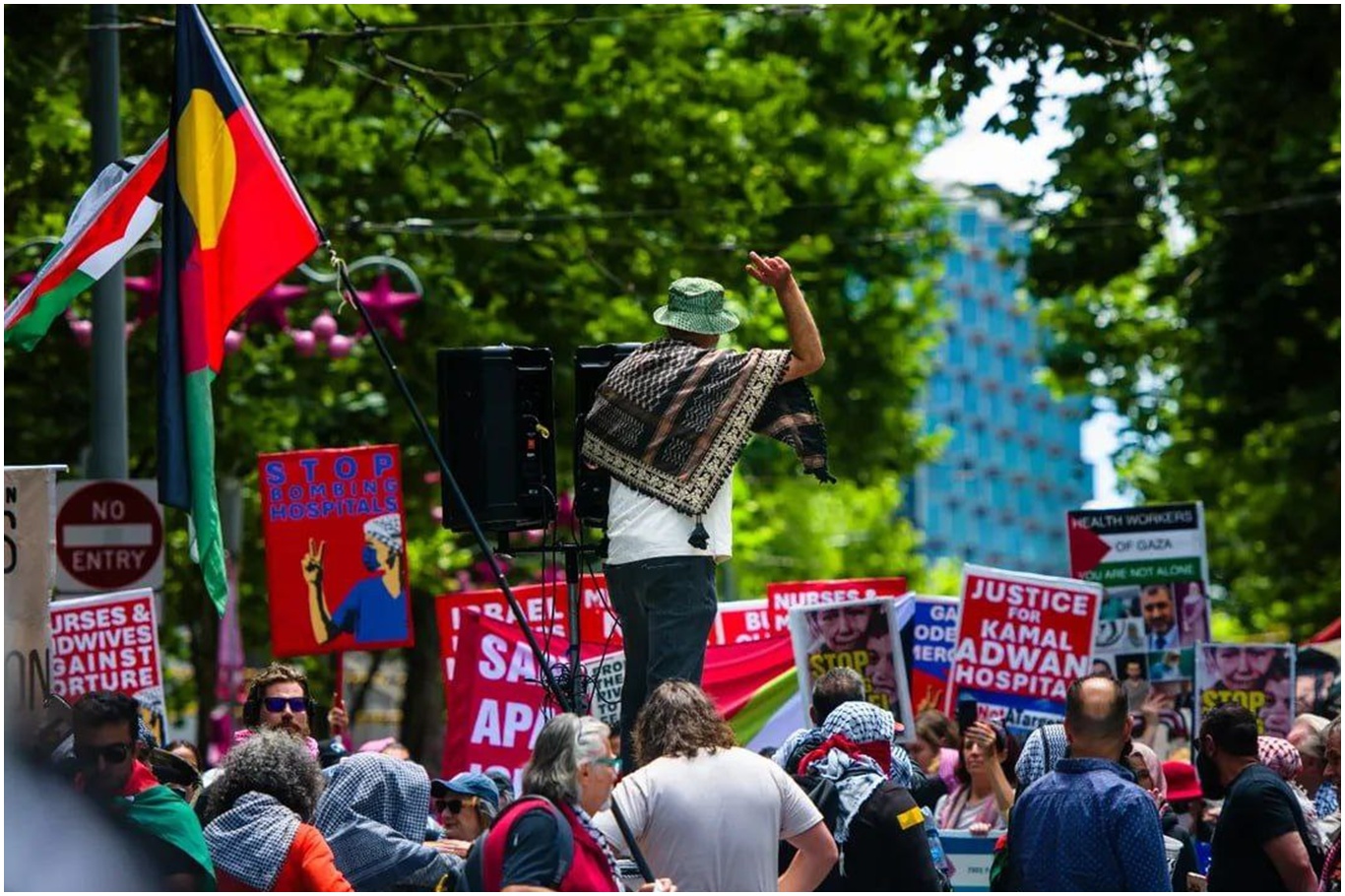 Avustralya’da Filistin’e destek ve Eurovision kararına protesto gösterisi;