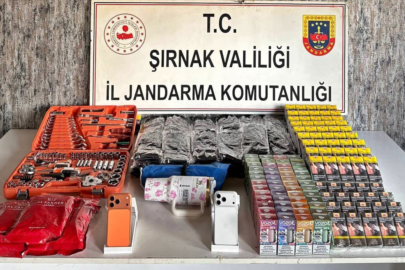 Şırnak’ta 39 milyon TL değerinde kaçak eşya ele geçirildi;