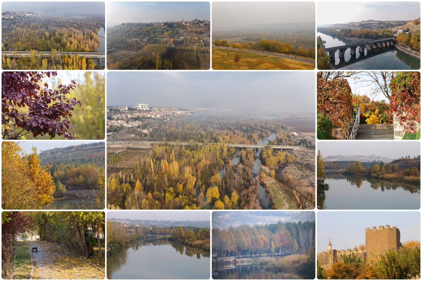 Diyarbakır'da sonbahar renkleri şehri süsledi;