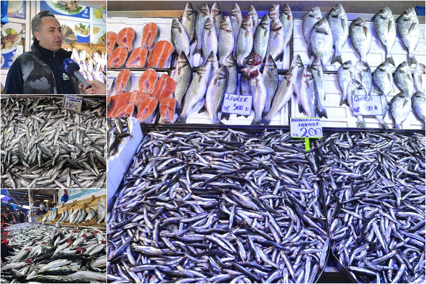 Soğuk havalar balık tezgahlarını canlandırdı;