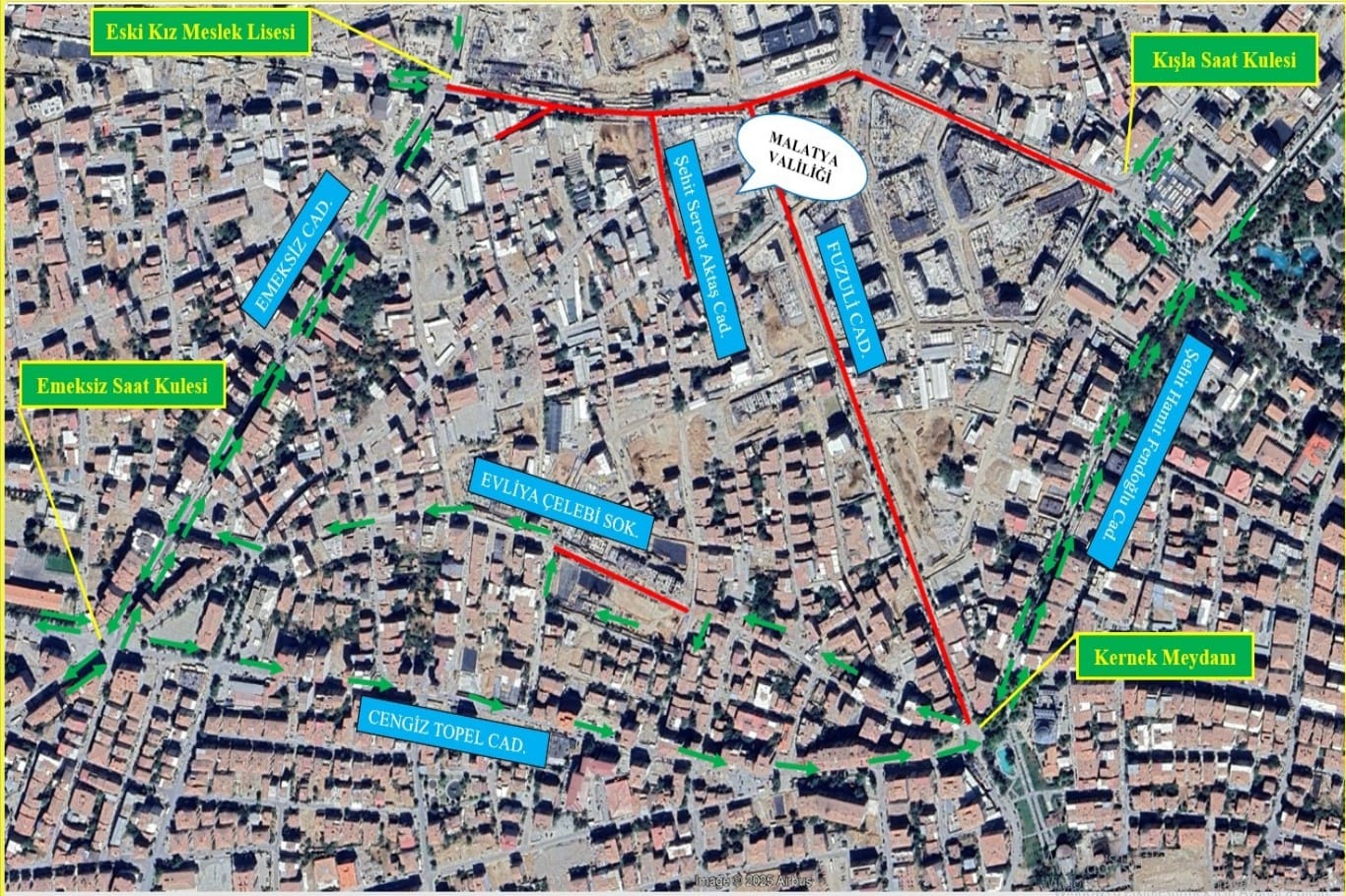 Malatya'da altyapı çalışması nedeniyle bazı güzergâhlar trafiğe kapatılacak