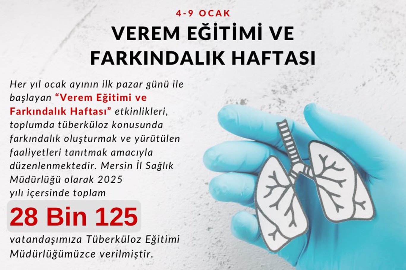 Mersin'de verem ile mücadelede farkındalık çalışmaları sürüyor