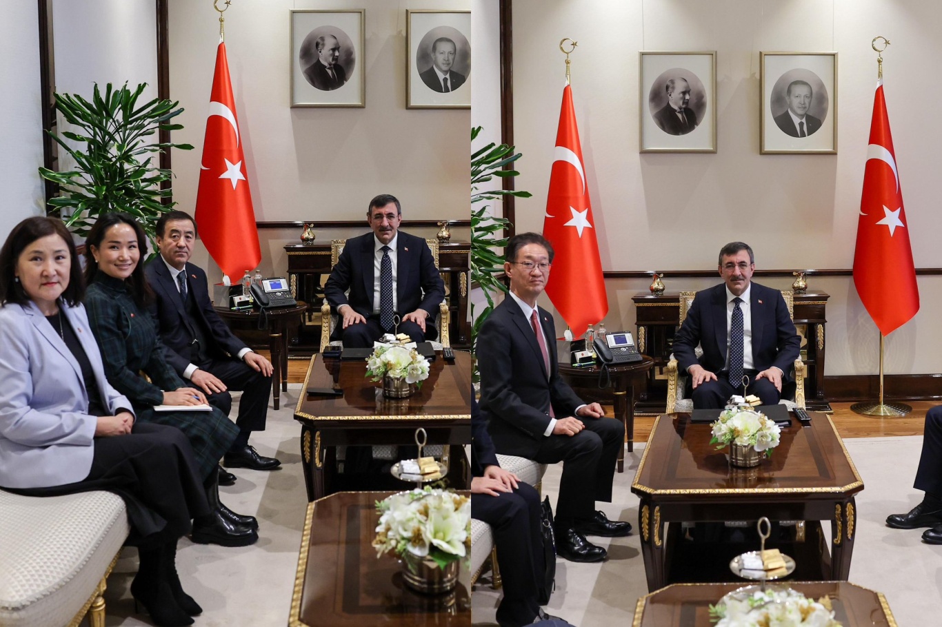 Cumhurbaşkanı Yardımcısı Yılmaz Moğolistan ve Japonya büyükelçileriyle bir araya geldi