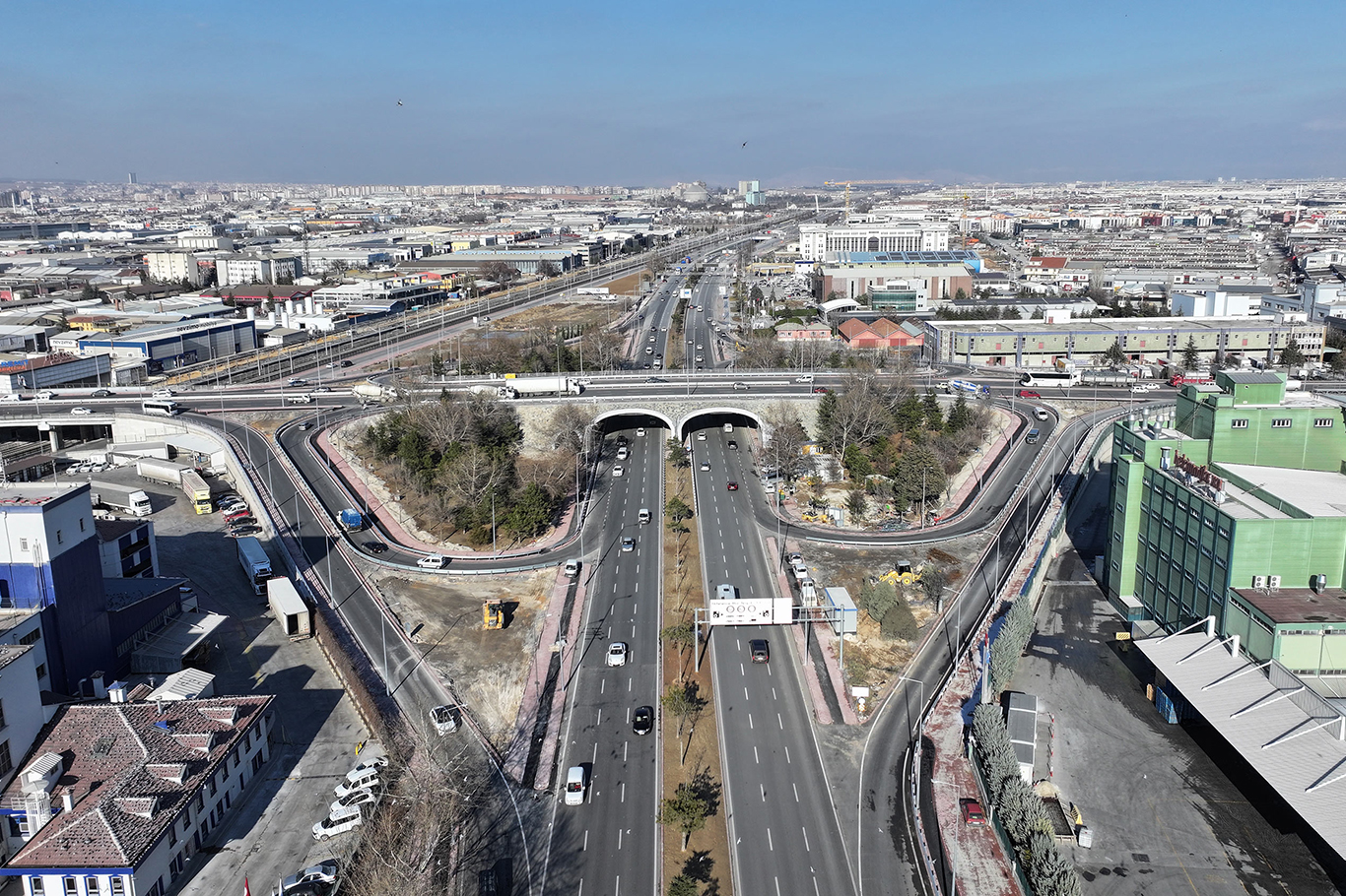 Konya Marangozlar Köprülü kavşağı tüm bağlantılarıyla trafiğe açıldı