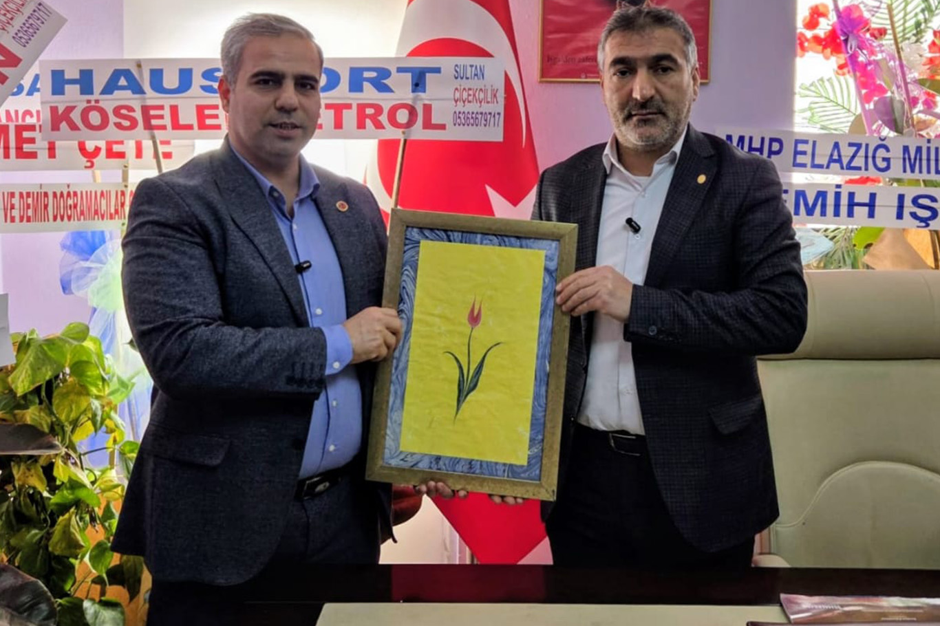 HÜDA PAR'dan Kovancılar Esnaf Odası Başkanı Özdoğan’a hayırlı olsun ziyareti