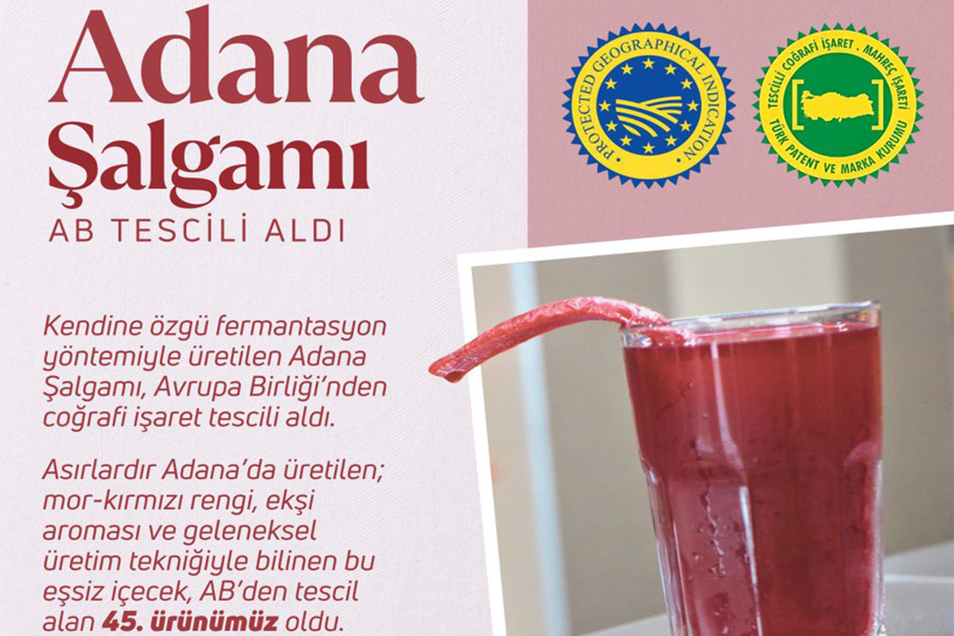 Adana şalgamı AB tescili aldı