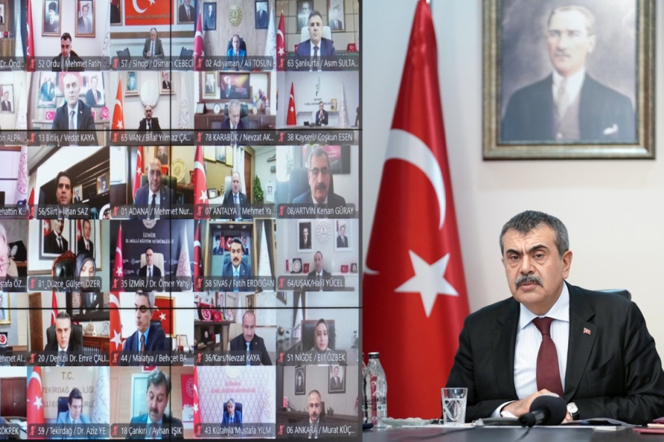 Bakan Tekin 81 il milli eğitim müdürüyle çevrim içi toplantı yaptı