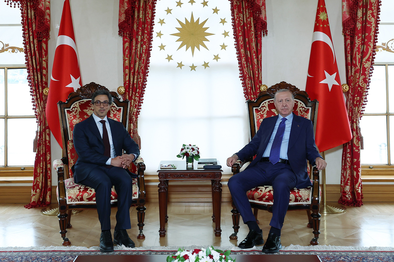 Cumhurbaşkanı Erdoğan BAE Devlet Başkan Yardımcısı Şeyh Mansur'u kabul etti