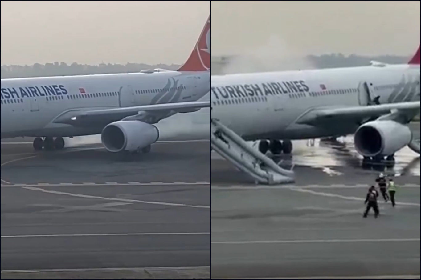 İstanbul-Katmandu seferini yapan THY uçağının iniş takımında yangın çıktı