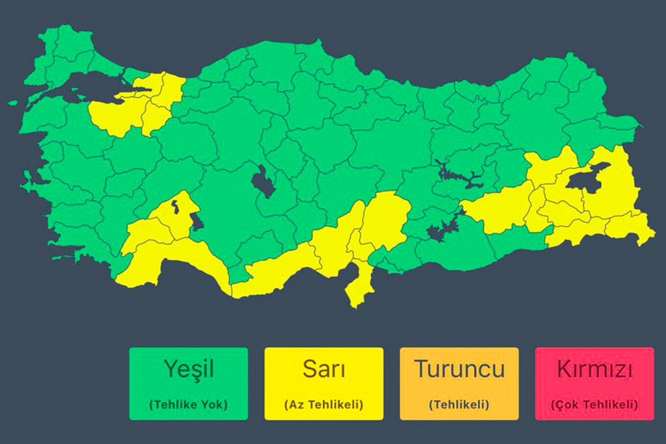 İçişleri Bakanlığı'ndan kuvvetli yağış uyarısı
