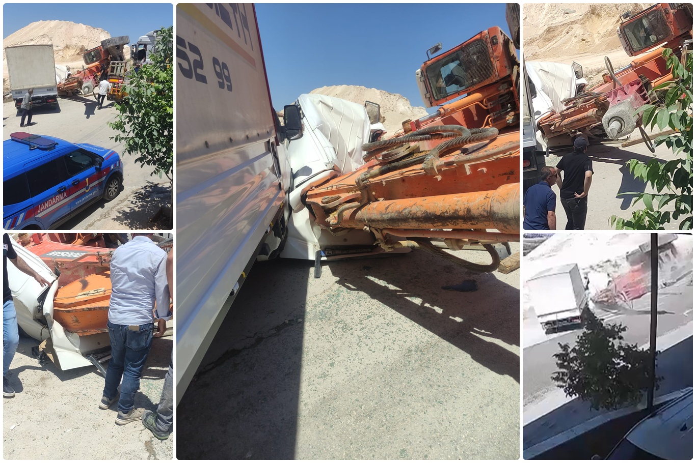 Gaziantep'te vinçten kayan ekskavatör aracı hurdaya çevirdi