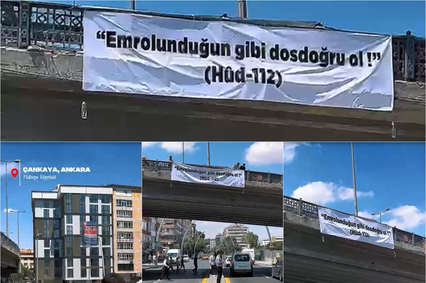 Ankara'da gençlerden Yeditepe Üniversitesi'ndeki olaya ayetli pankartla tepki