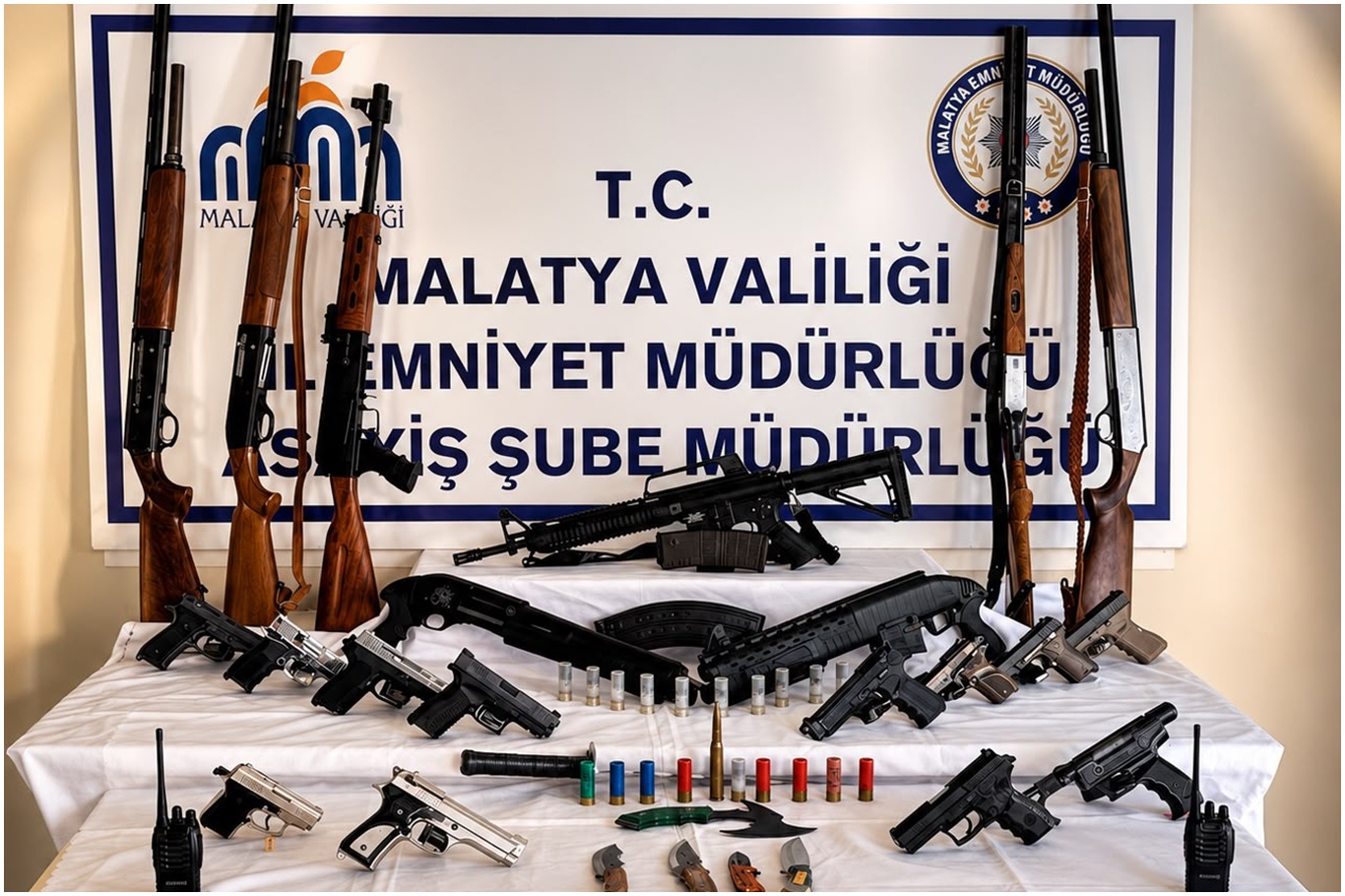 Malatya'da silah teşhirine operasyon: 56 şüpheli yakalandı