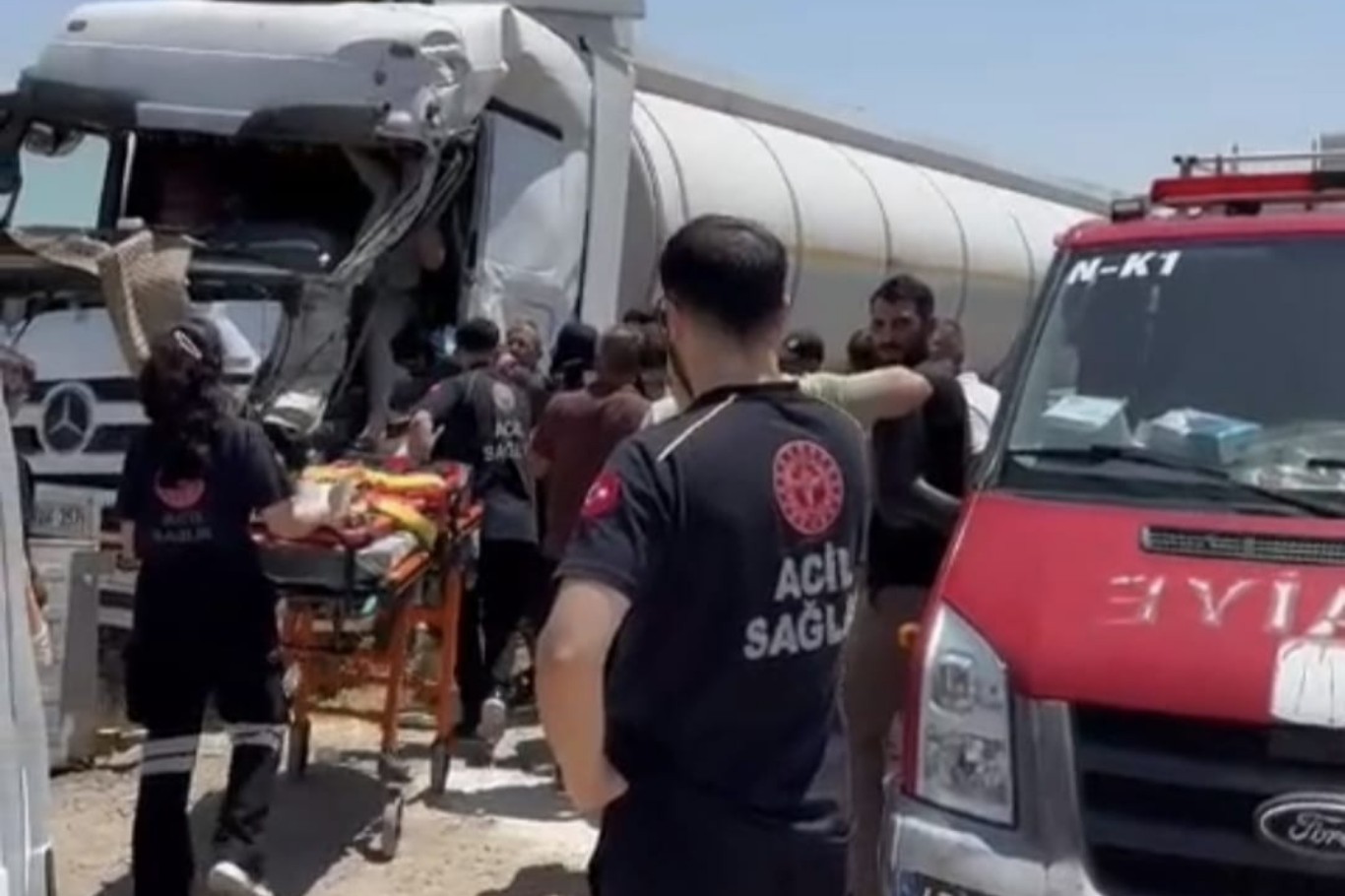Mardin’de zincirleme trafik kazası: 1 yaralı