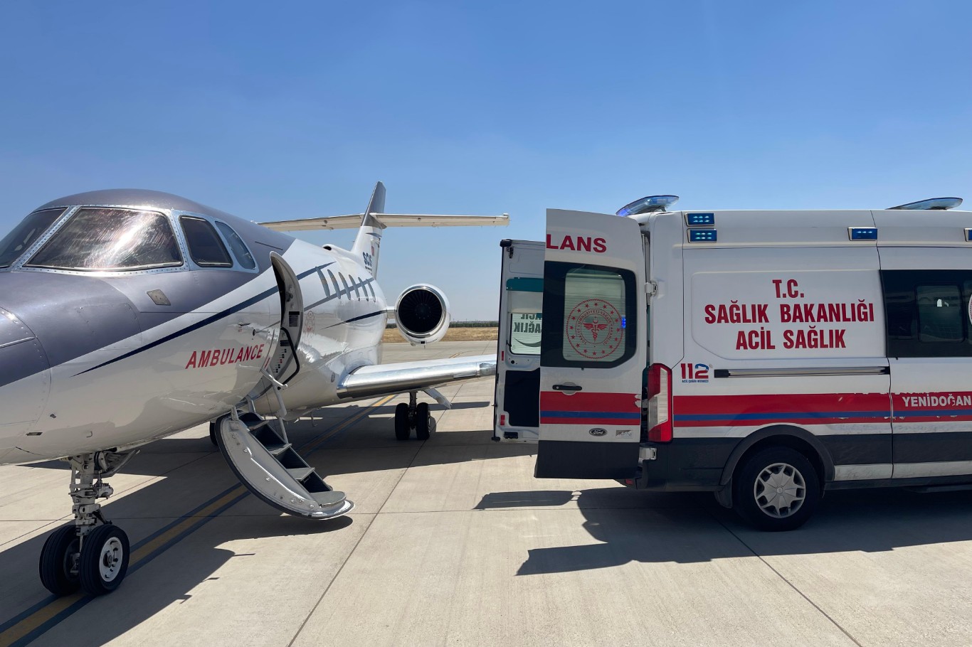 Mardin’de ambulans uçak 14 günlük Avşin Ajda bebek için havalandı
