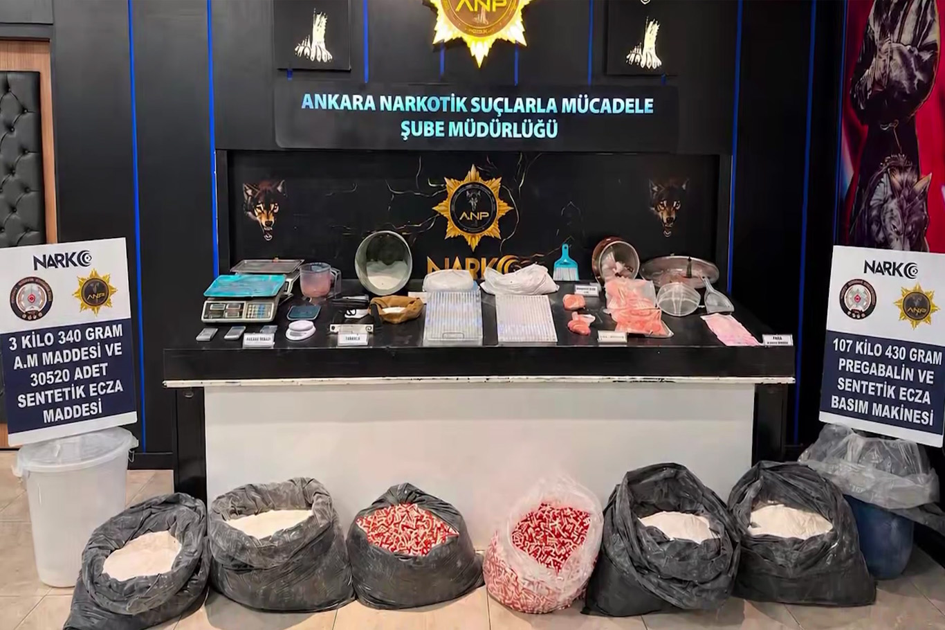 Ankara'da uyuşturucu imalathanesine operasyon: Ham maddeler ve hap basım makinesi ele geçirildi