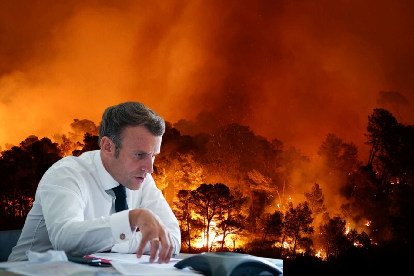 Fransa’da devam eden orman yangınları üzerine Macron kriz toplantısı düzenliyor