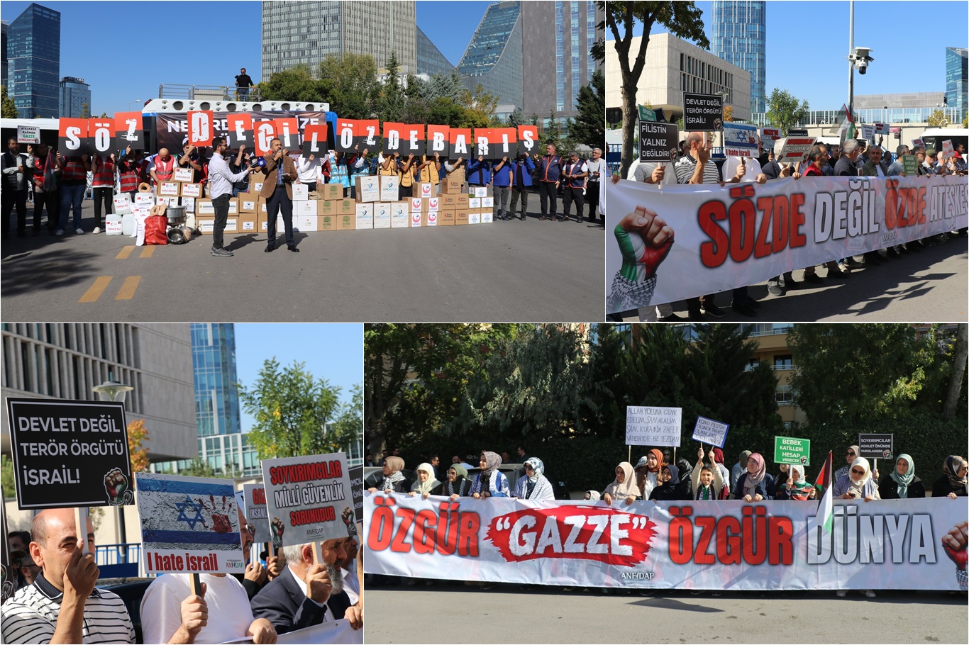 ABD Büyükelçiliği önünde "Gazze'de Sözde Değil Gerçek Ateşkes" çağrısı
