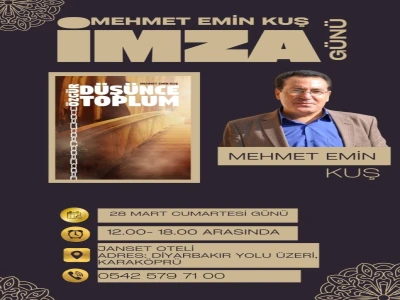 Mehmet Emin Kuş İmza Gününe Hazırlanıyor